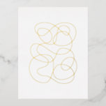 Moderne Abstrakte Linie Zeichn Gold Foil Postkarte<br><div class="desc">Dieses coole elegante zeichn besticht durch minimalistische,  moderne,  kontinuierliche Linienkunst in Goldfolie.</div>