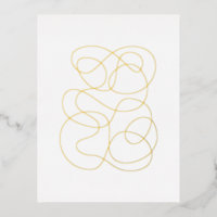 Moderne Abstrakte Linie Zeichn Gold Foil Postkarte