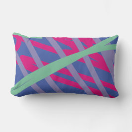 Moderne abstrakte Linien blau pink lila aquamarin  Lendenkissen