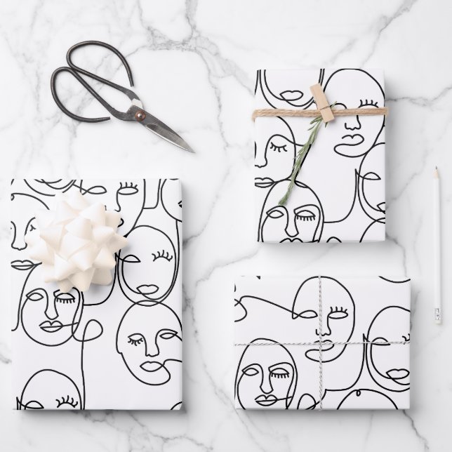 Moderne Abstrakte Linien gegenüber der Kunst der k Geschenkpapier Set (Vorderseite)