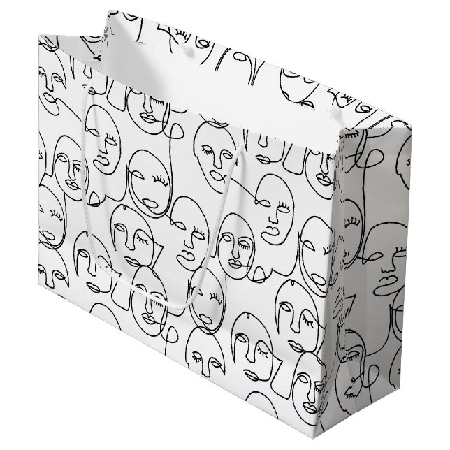 Moderne Abstrakte Linien gegenüber der Kunst der k Große Geschenktüte (Vorderseite Schrägansicht)