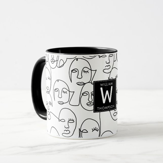 Moderne Abstrakte Linien gegenüber der Kunst der k Tasse (Vorderseite Links)