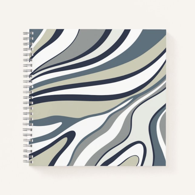 Moderne, abstrakte Linienführung Notizbuch (Vorderseite)