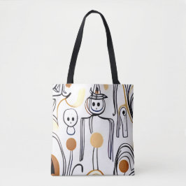 Moderne abstrakte Linienkunst Halloween Herbst Tasche