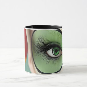 Moderne abstrakte Linienkunst Schwarze Tasse Min