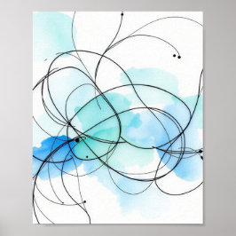 Moderne abstrakte Linienkunst-Wanddrucke Set von 3 Poster