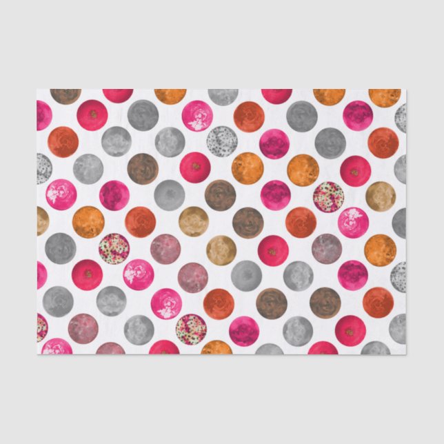 Moderne Abstrakte Magenta Orange Geo Spheres Seidenpapier (Vorderseite)