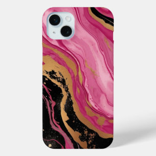 Moderne abstrakte Magenta Rosa Gold Glitter Schwar Case-Mate iPhone Hülle
