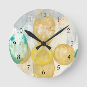Moderne abstrakte Malerei auf Zeitungspapier Runde Wanduhr