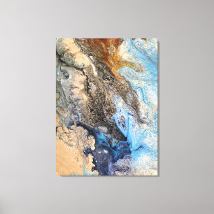 Moderne Abstrakte Malerei Blue Gold White Imitate Leinwanddruck