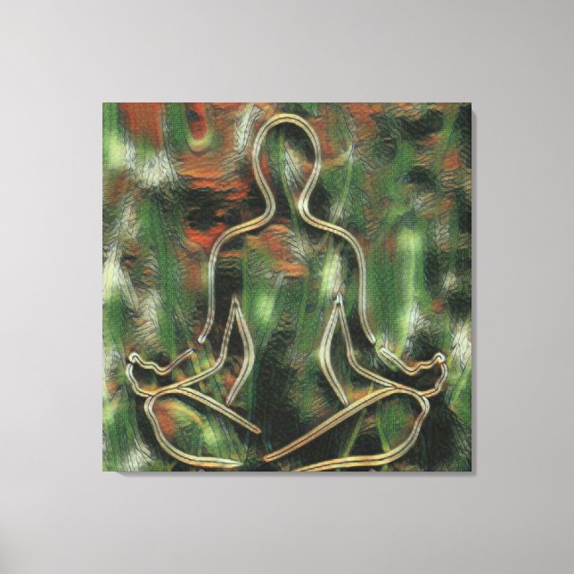Moderne Abstrakte Malerei Yoga Meditation Grüne Ku Leinwanddruck (Vorderseite)