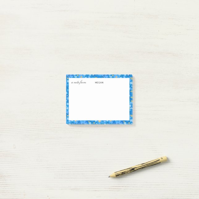 Moderne abstrakte, malerische Grenze und Schriftst Post-it Klebezettel (Auf Schreibtisch)