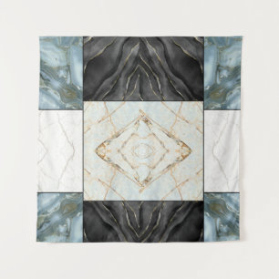 Moderne abstrakte Marmor-Achat-Geometrie-Block Wandteppich