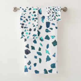 Moderne, Abstrakte Marmoranlage Terrazzo Badhandtuch Set