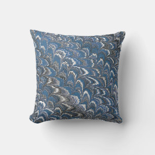 Moderne Abstrakte Marmortextur Blaue Malerei  Kissen