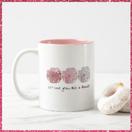 Moderne Abstrakte Mauve- und Graublütenkonserven Zweifarbige Tasse