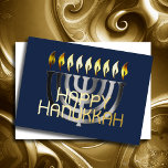 Moderne Abstrakte Menorah Gray Folien Feiertagskarte<br><div class="desc">Moderne Abstrakte Menorah Gray</div>