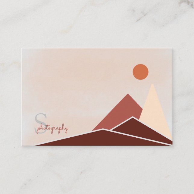 Moderne Abstrakte Minimalistische Berge Beruflich  Visitenkarte (Vorderseite)