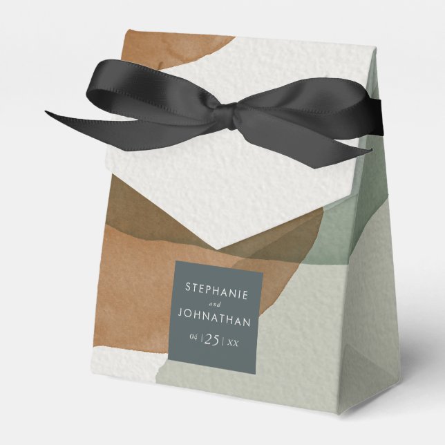Moderne Abstrakte Minimalistische Hochzeit Geschenkschachtel (Vorderseite)