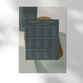 Moderne Abstrakte minimalistische Hochzeitstabelle Poster