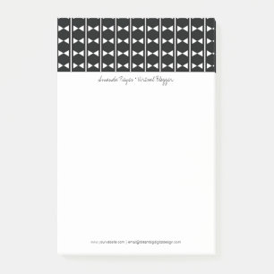 Moderne Abstrakte monochrome Schwarz-Weiß-Diamant Post-it Klebezettel