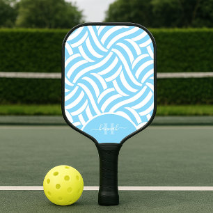 Moderne abstrakte Monogramm 2-Farben-Muster Pickleball Schläger