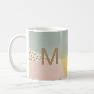 Moderne abstrakte Monogramm-Farben Kaffeetasse