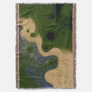 Moderne Abstrakte Mossige Topographie-Wurfdecke Decke