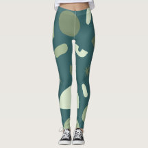 Moderne Abstrakte Muster-Leggings - Aquamarin und 