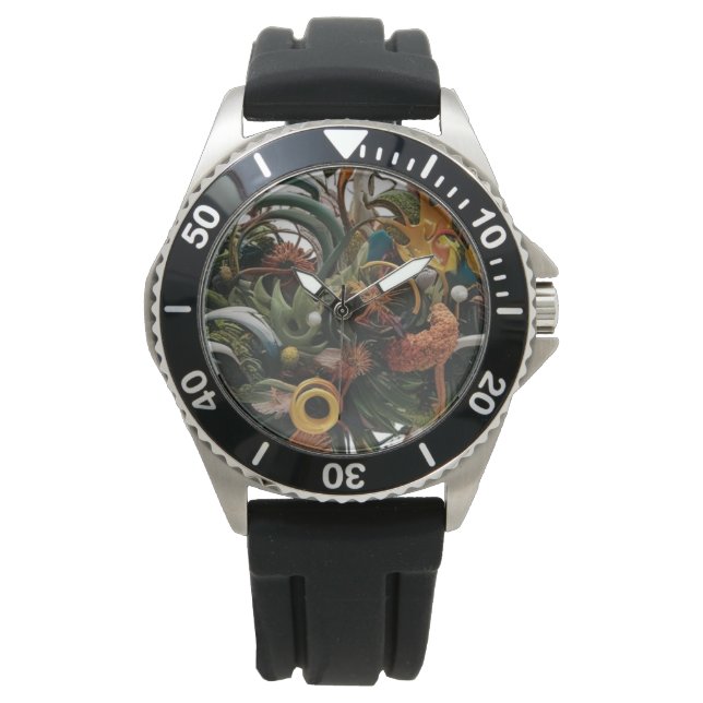 Moderne Abstrakte Naturformen - Elegante Klassik Armbanduhr (Vorderseite)