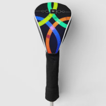 Moderne Abstrakte Neon- und Schwarz-Monogramm