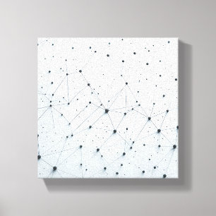 Moderne abstrakte Netzwerk-Gitter - 3D-Neurale Ver Leinwanddruck