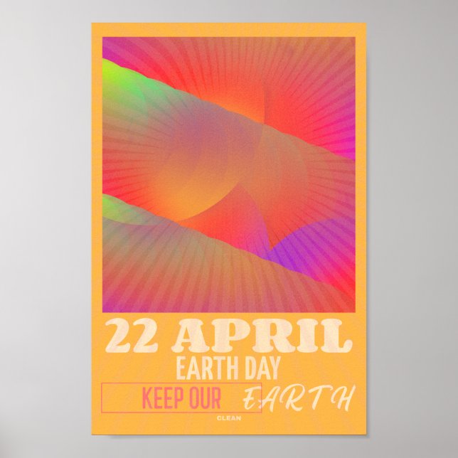 Moderne Abstrakte Neunerkunst für das Earth Day Po Poster (Vorne)