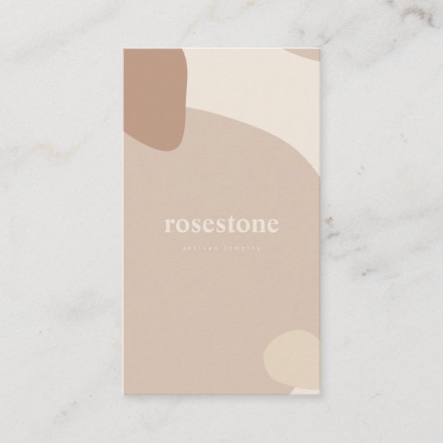 Moderne Abstrakte neutrale Sand-Beige Creme-Formen Visitenkarte (Vorderseite)