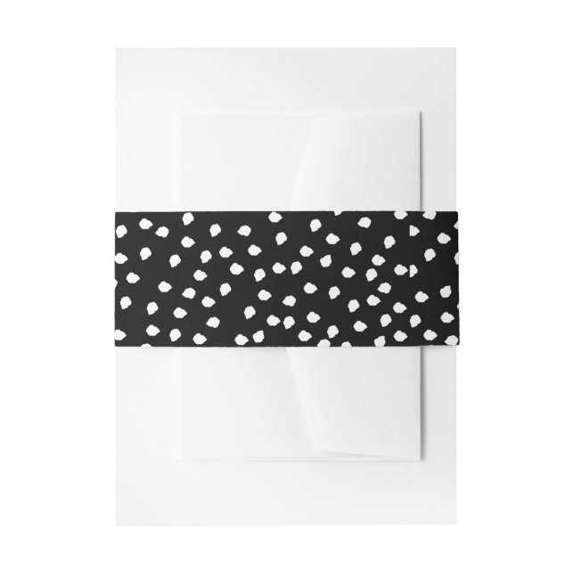 Moderne Abstrakte Niedliche Polka Dot Black und Wh Einladungsbanderole (Vorderseite Beispiel)