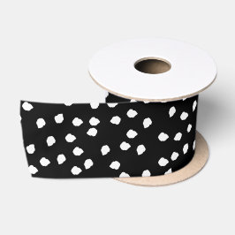 Moderne Abstrakte Niedliche Polka Dot Black und Wh Satinband
