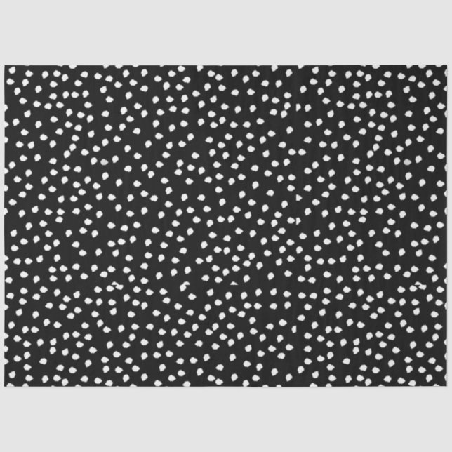 Moderne Abstrakte Niedliche Polka Dot Black und Wh Seidenpapier (Vorderseite)