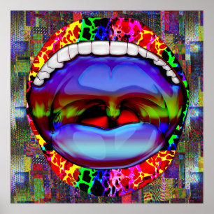 Moderne Abstrakte Open Mouth Mouth Poster