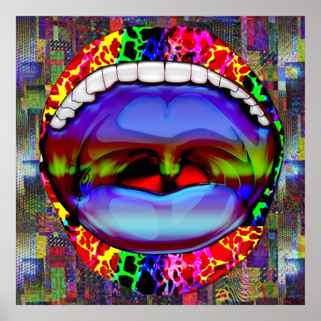 Moderne Abstrakte Open Mouth Mouth Poster (Vorne)