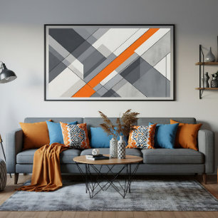 Moderne abstrakte Orange Akzent Leinwanddruck