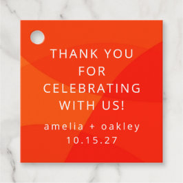 Moderne Abstrakte Orange Custom Wedding Vielen Dan Geschenkanhänger