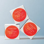 Moderne Abstrakte Orange Custom Wedding Vielen Dan Runder Aufkleber<br><div class="desc">Moderne Abstrakte Formen Orange fett einzigartig maßgeschneiderte Hochzeit Danke klassischer Rundaufkleber</div>