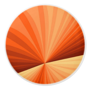 Moderne abstrakte Orange-Rot-Vanille-Grafik-Frakta Keramikknauf