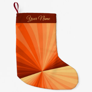 Moderne abstrakte orange rote Vanille-Fraktal-Name Kleiner Weihnachtsstrumpf