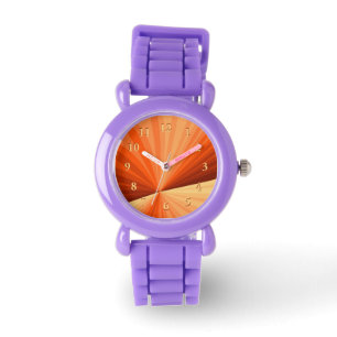 Moderne abstrakte orange rote Vanille-Grafik-Frakt Armbanduhr