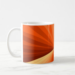 Moderne abstrakte orange rote Vanille-Grafik-Frakt Kaffeetasse