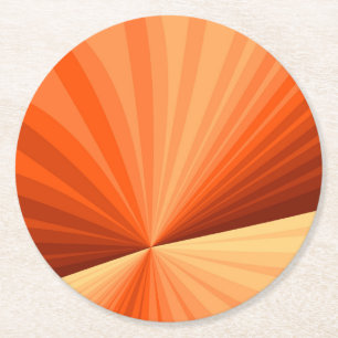 Moderne abstrakte orange rote Vanille-Grafik-Frakt Runder Pappuntersetzer