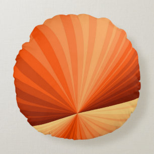 Moderne abstrakte orange rote Vanille-Grafik-Frakt Rundes Kissen