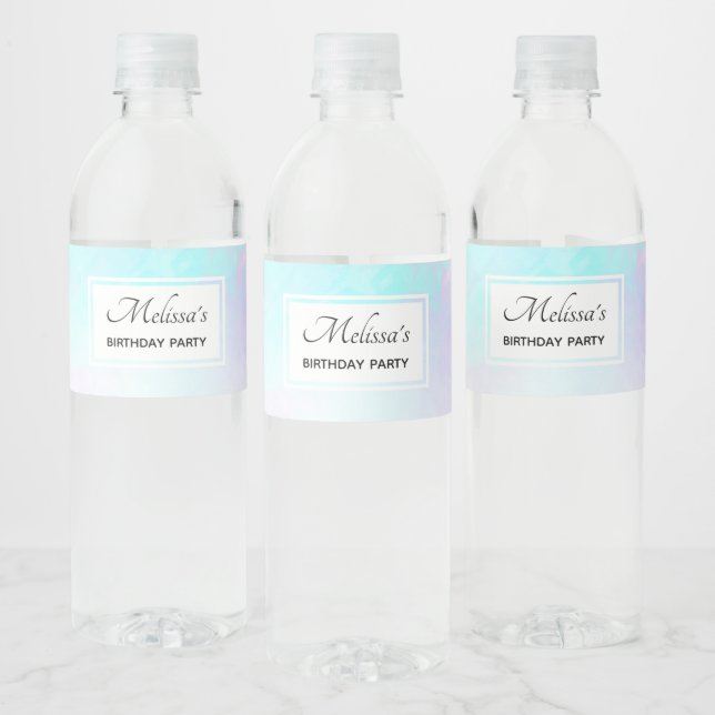 Moderne Abstrakte Pastell Blau & Lila Wasserfarbe (Flaschen)