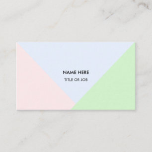 Moderne abstrakte Pastell-Rosa-Gold, Blau und Grün Visitenkarte
